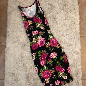 Floral Tank Bodycon Midi Dress